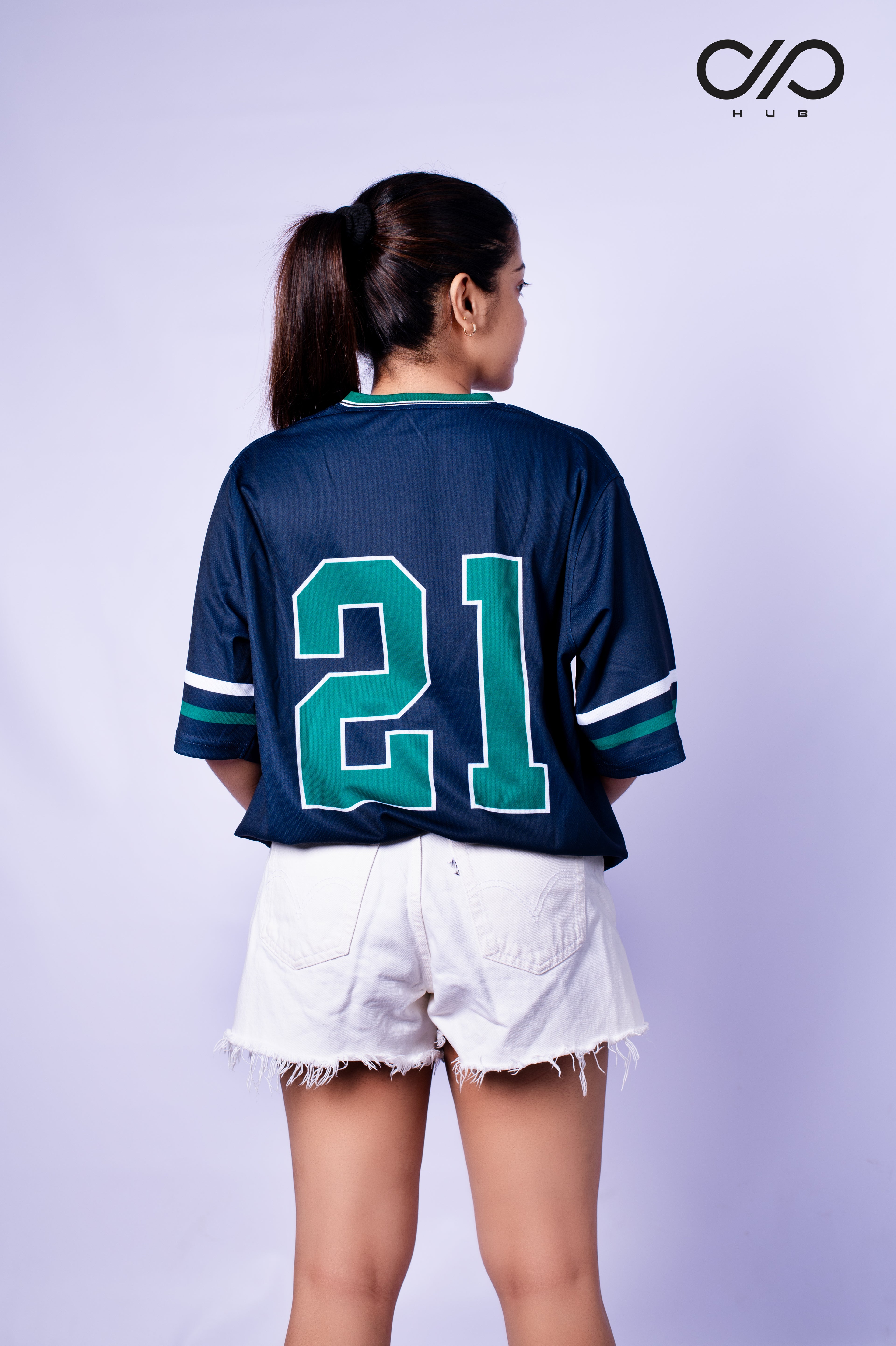 V-collar Croshole material T-shirt Unisex Los Angeles 21 Edition